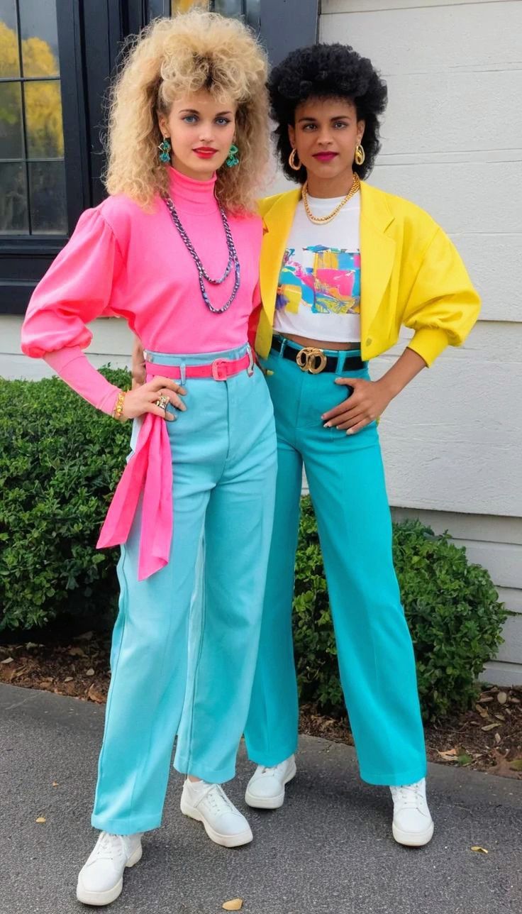 girls-in-80s-clothings-for-creative-twin-day-outfit-ideas-for-spirit-week
