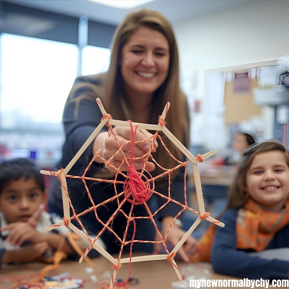 popsicle-sticks-and-yarn-spider-web-made-by-a-teacher-for-her-class