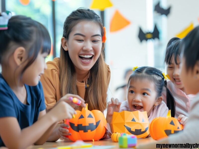 a-teacher-making-crafts-with-pupils-in-the-class-room