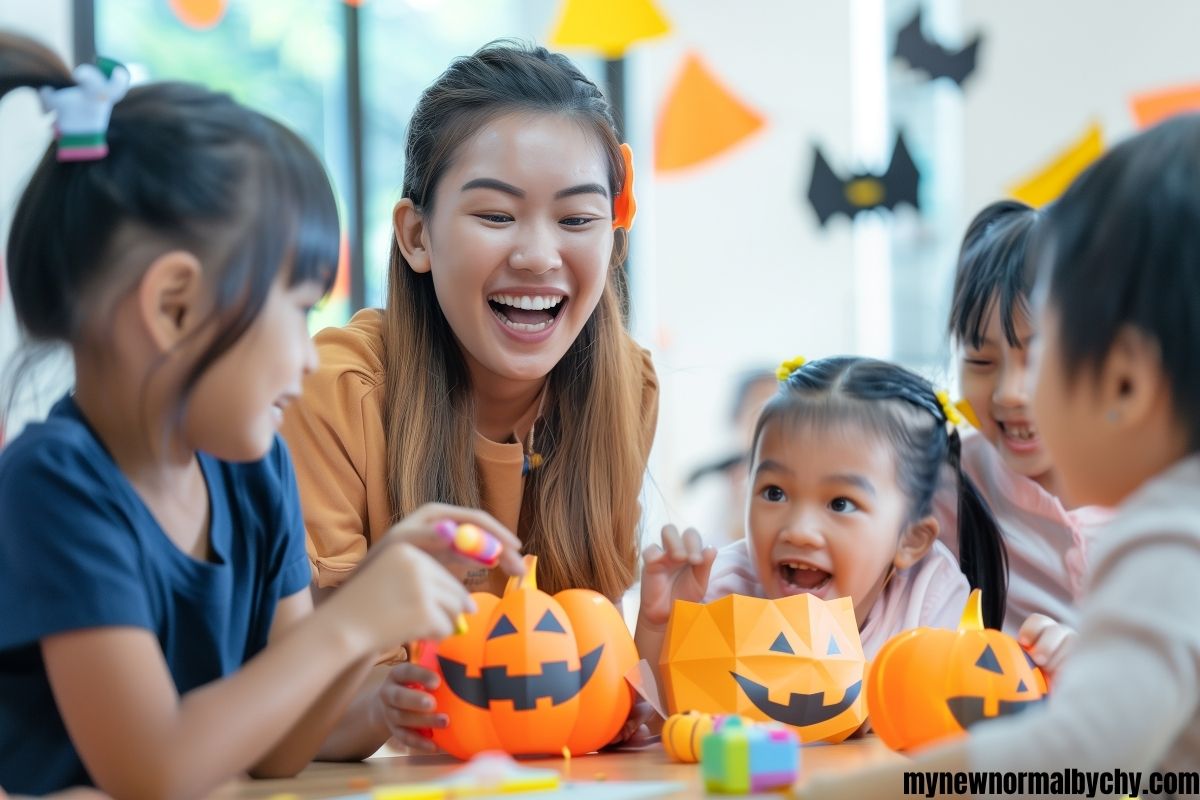 a-teacher-making-crafts-with-pupils-in-the-class-room