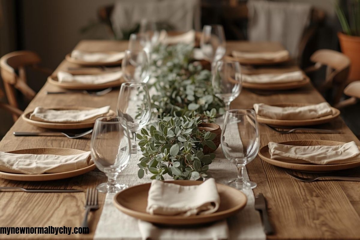 dinner-table-set-up-with-wooden-plates