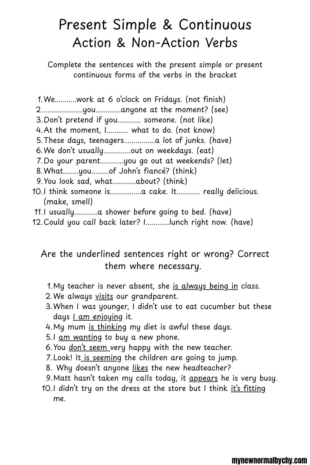 present-simple-vs-present-continuous-worksheets-for-Easy-Practice-on-action-and-non-action-verbs-for-intermediate-level 