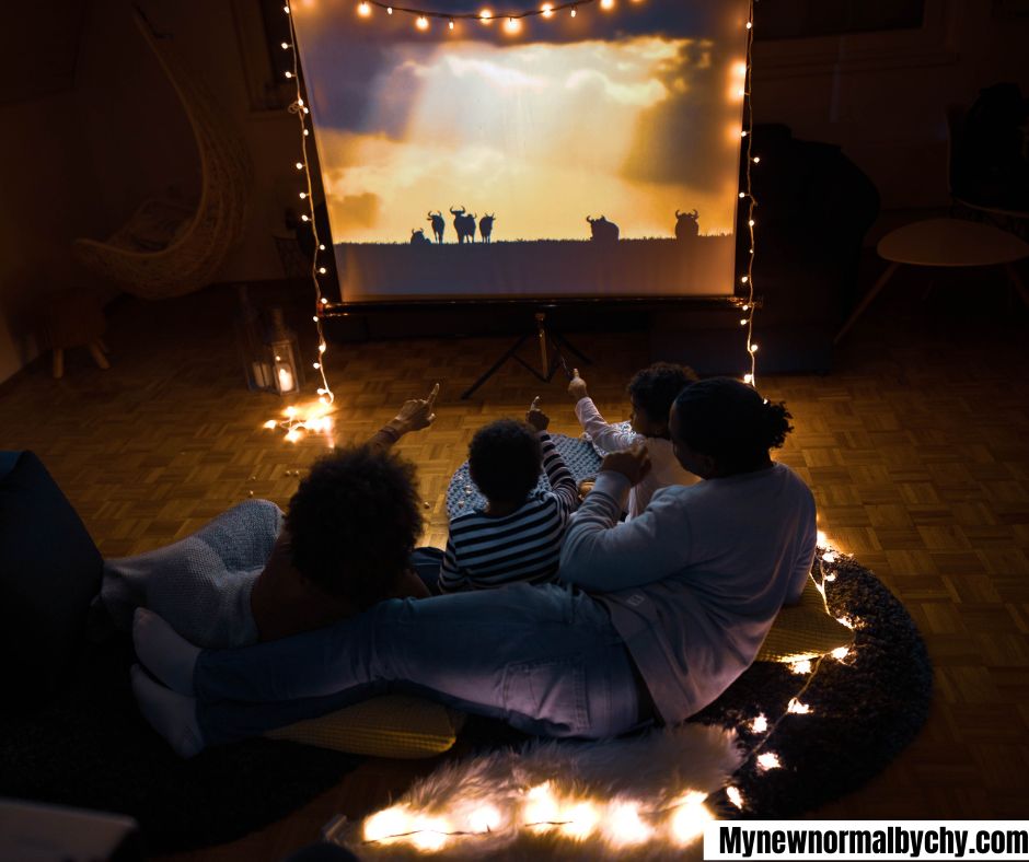 A-family-having-a-fun-movie-night