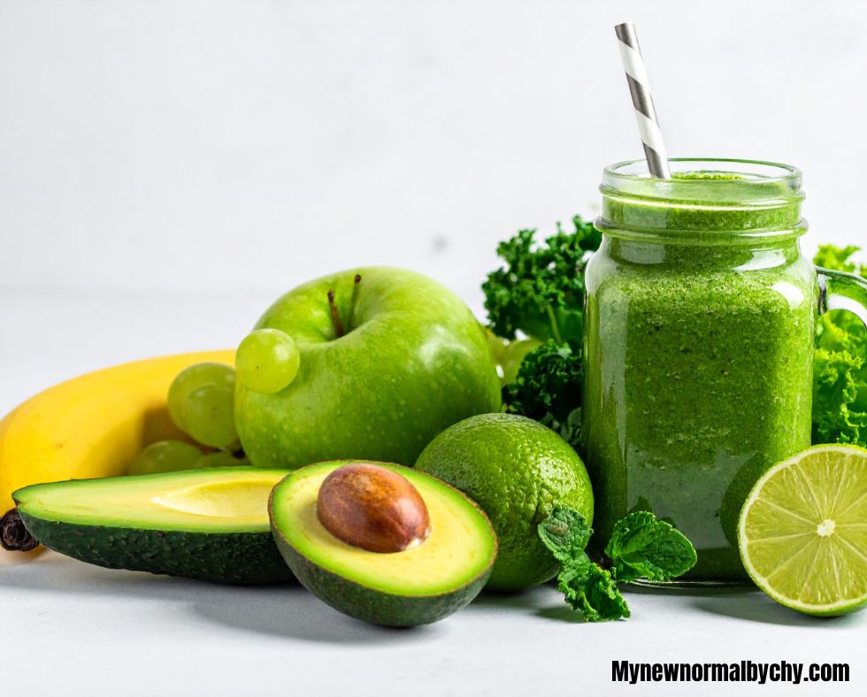 A-jar-of-a-freshly-made-green-smoothie-with-some-green-veggies-and-fruits-Healthy-Weight-Loss-Summer-Meal-Ideas-Simple-&-Satisfying