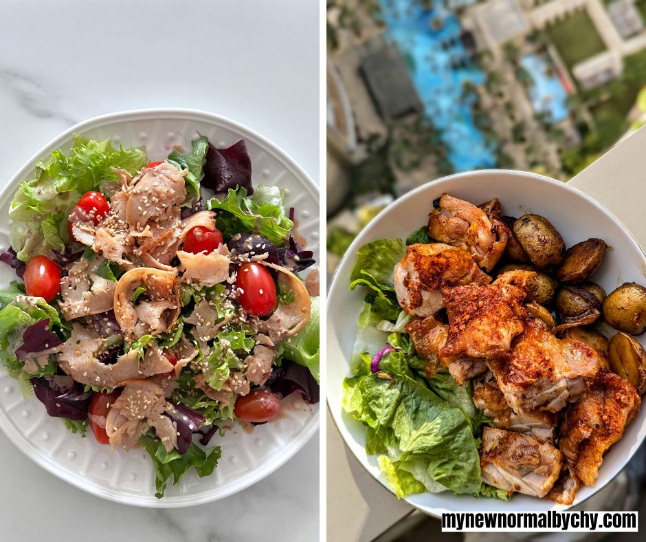 over-head-view-of-a-plated-meal-of-grilled-chicken-and-vegetable-salad-Healthy-Weight-Loss-Summer-Meal-Ideas-Simple-&-Satisfying)
