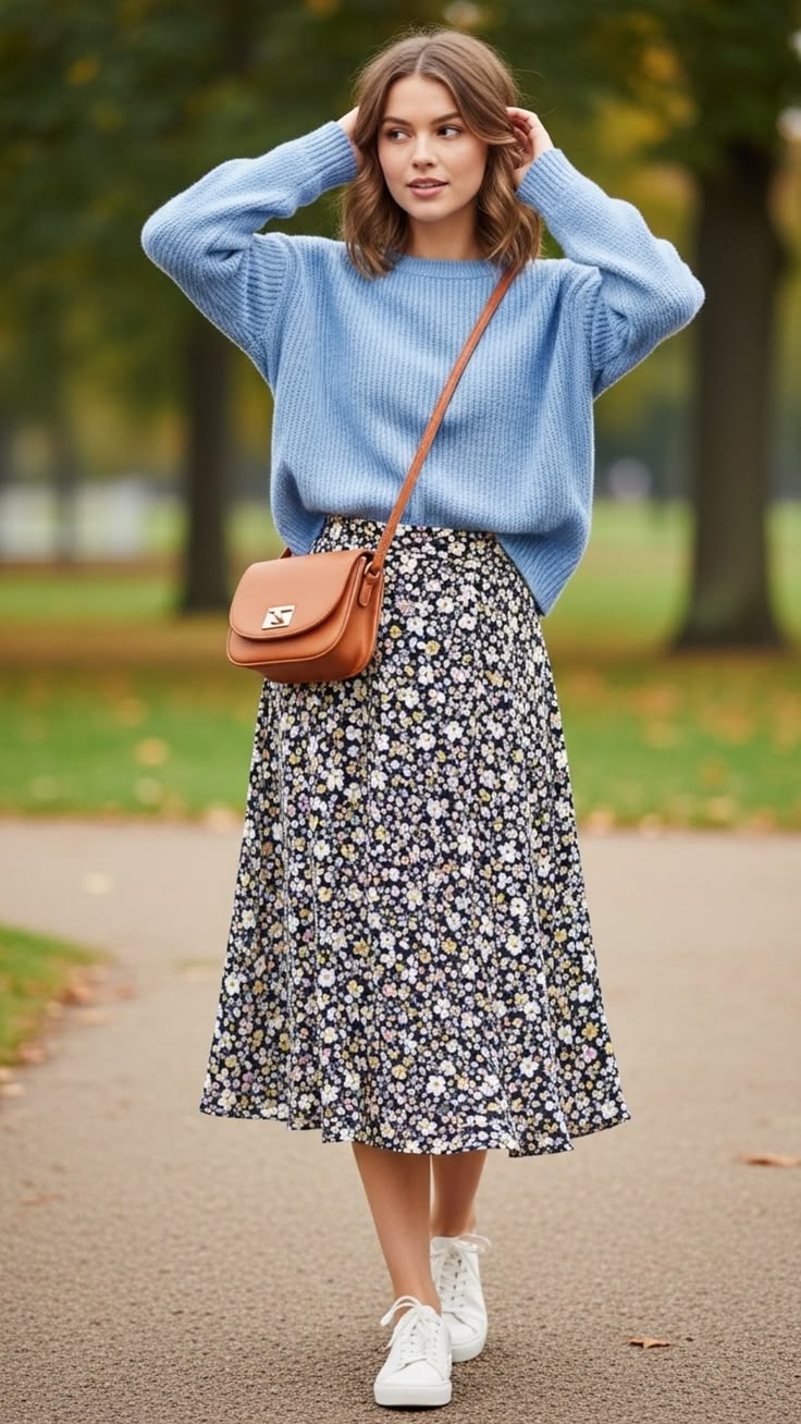 Midi-Skirt-with-Relaxed-Sweater