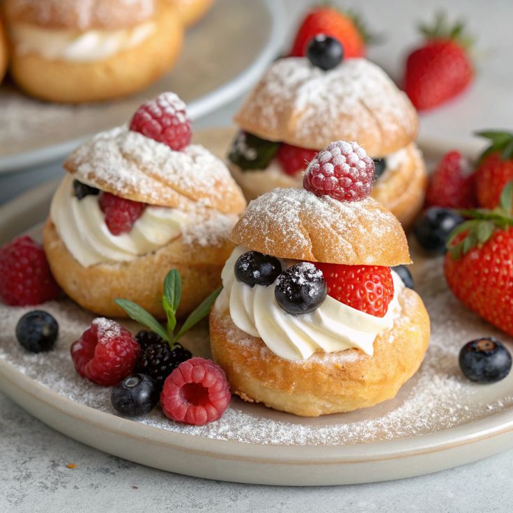Cream-and-Berry-Filled-Pastry-Balls-Recipe