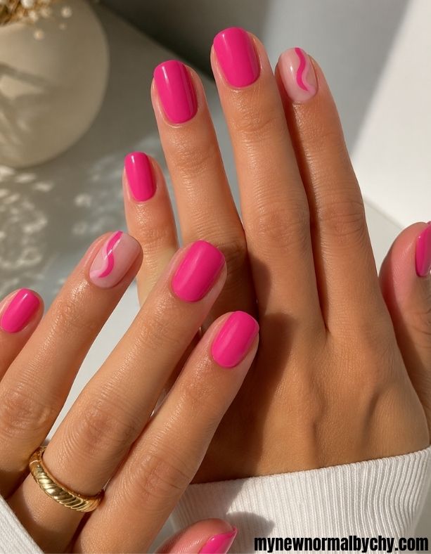 Hot-pink-nail-design