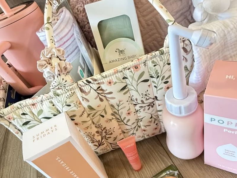 Nursing-Friendly-Clothing-Basket-for-mom