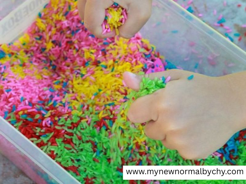 Rainbow-Rice-Sensory-Bin