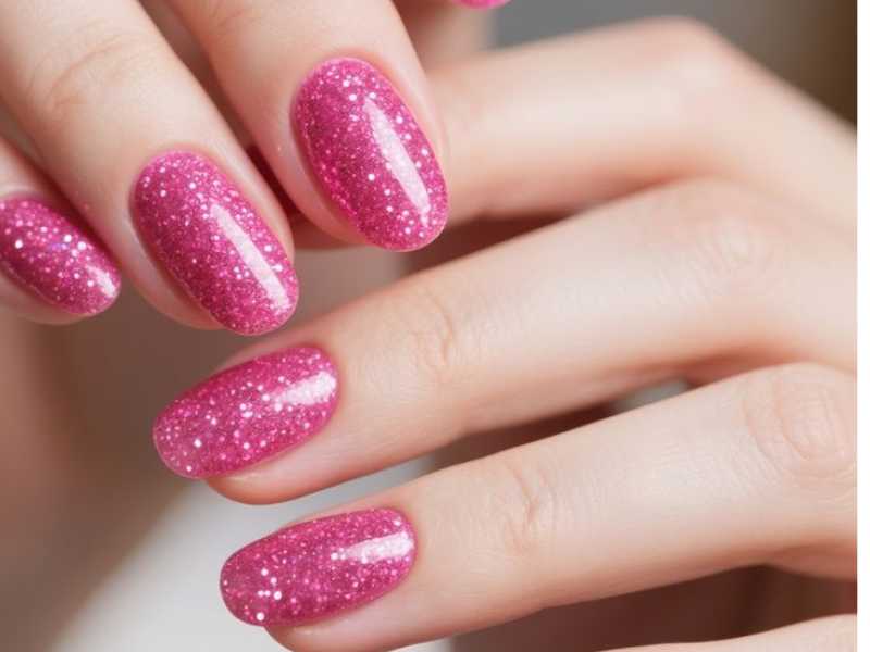 Shimmery-Polish-nails