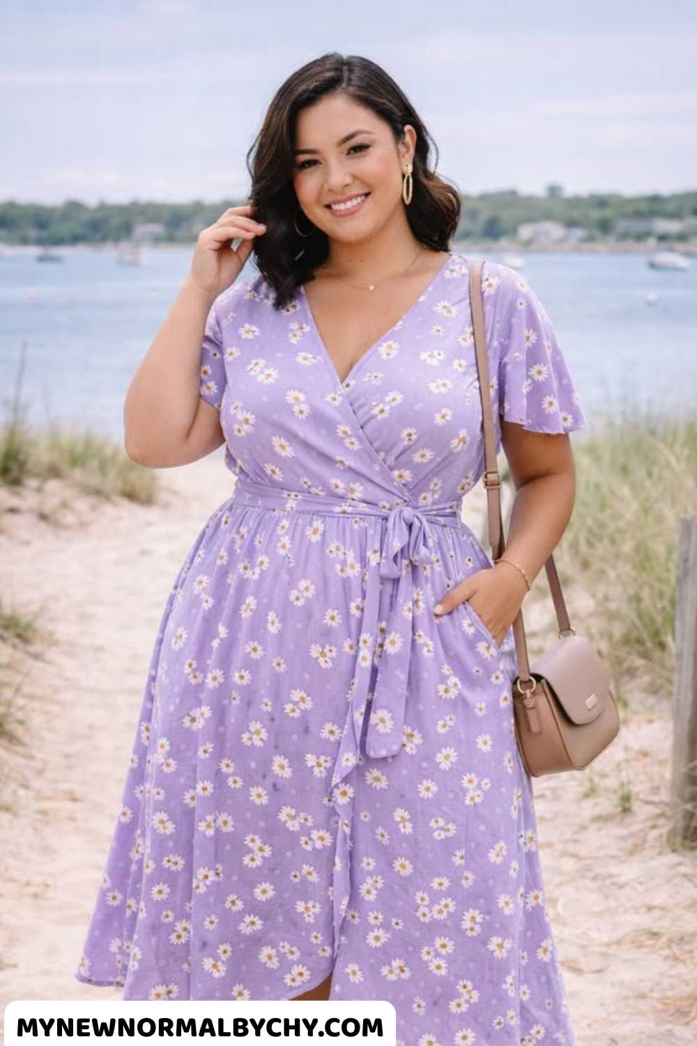 Wrap-Dress-with-Flat-Sandals