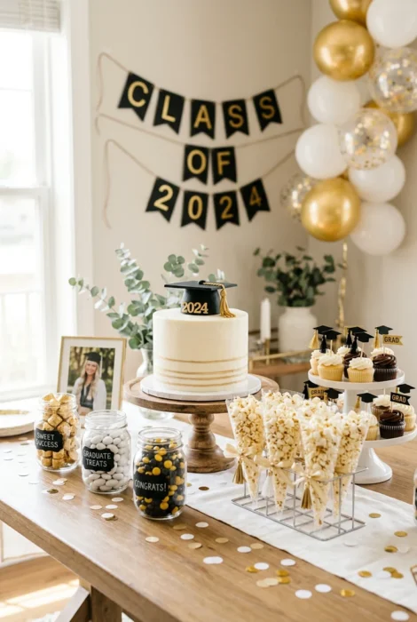 rustic-table-graduation-dessert-table