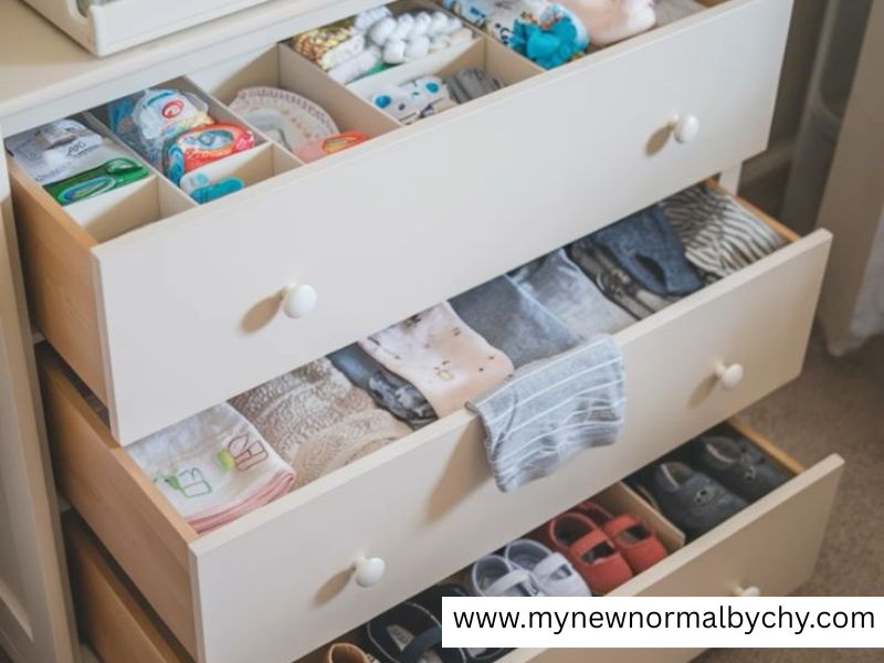 Use-Drawer-Organizers-for-Tiny-Baby-Items-Baby-Nursery-Closet-Organization-Ideas-for-Small-Spaces
