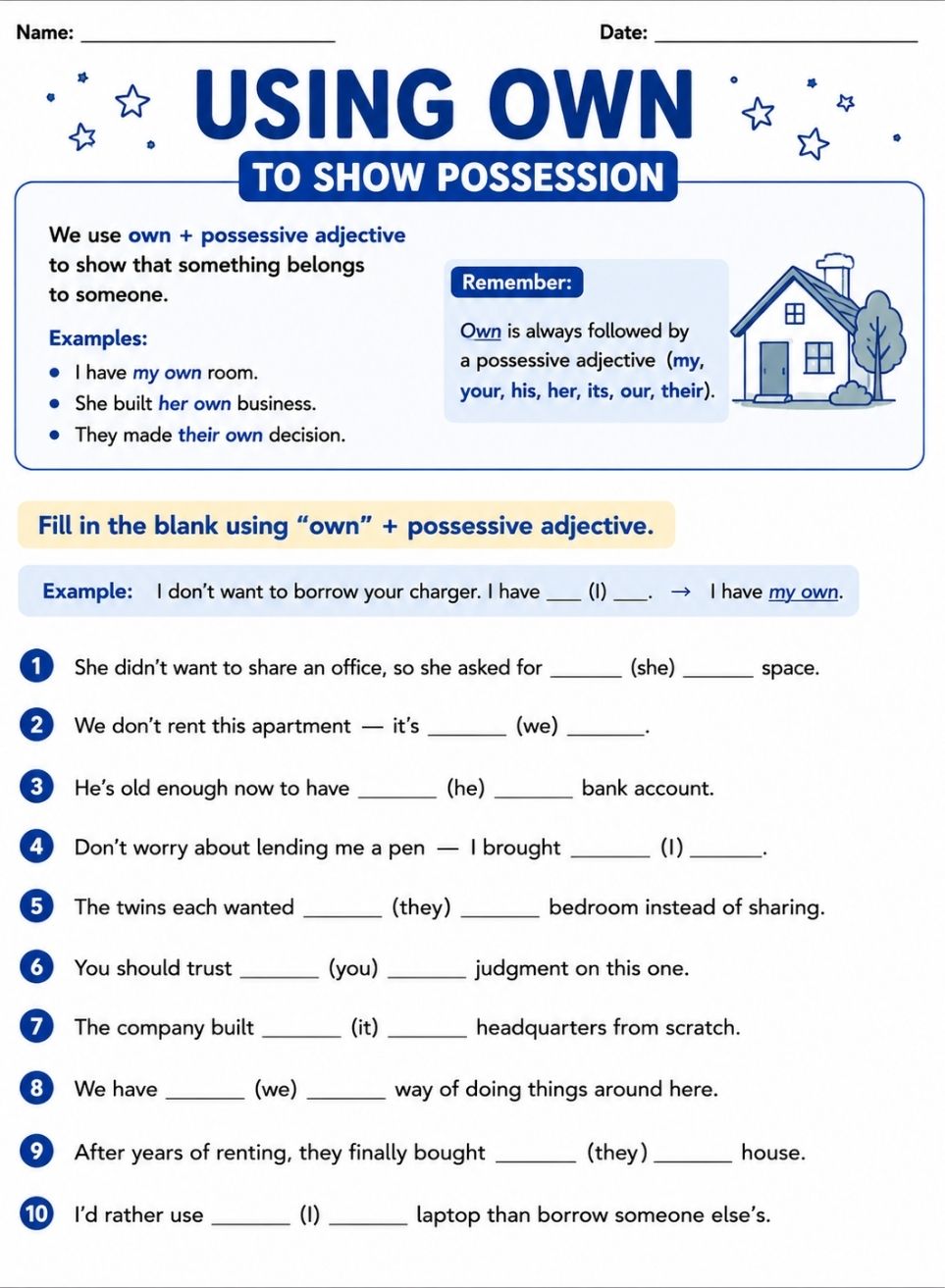 using-own-to-show-possessives