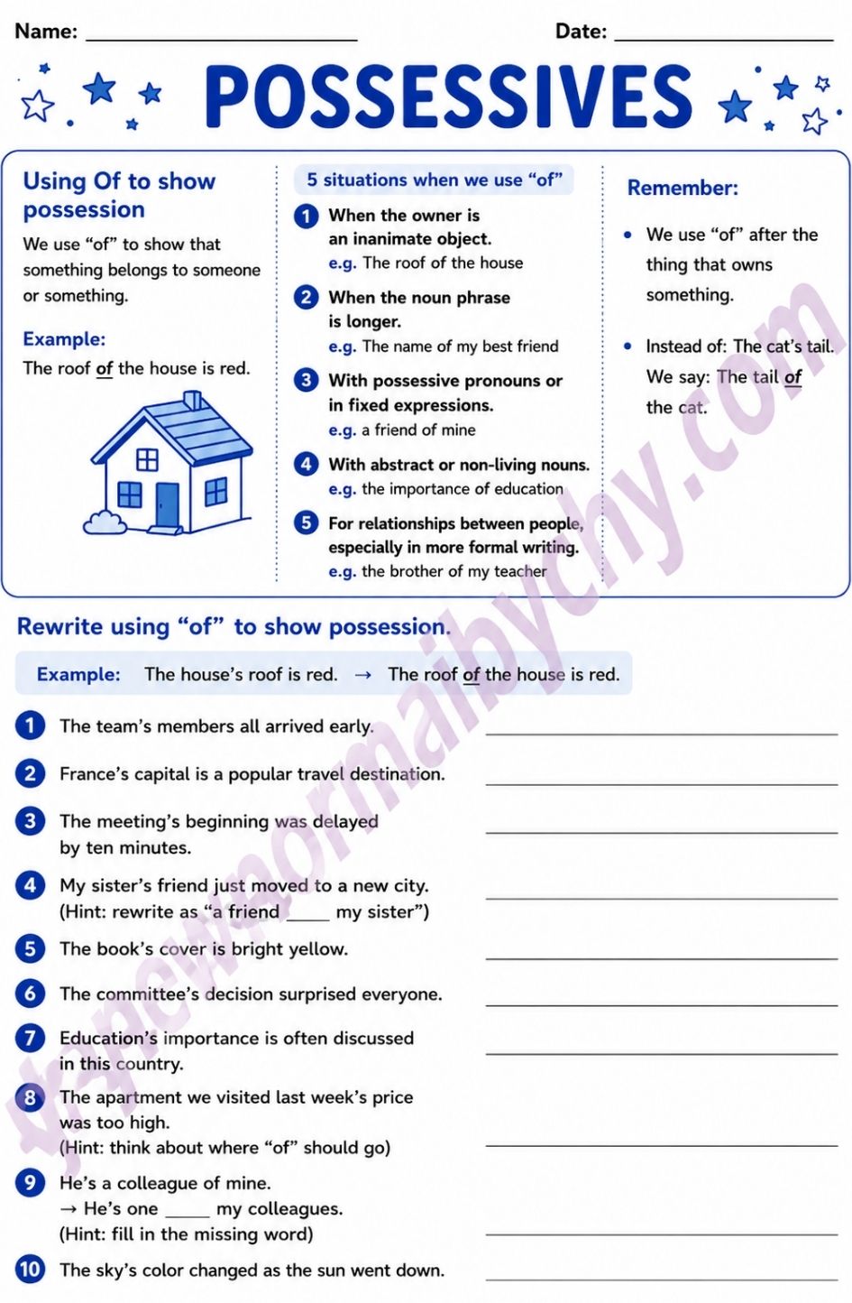 sample-worksheet-using-of-to-show-possession