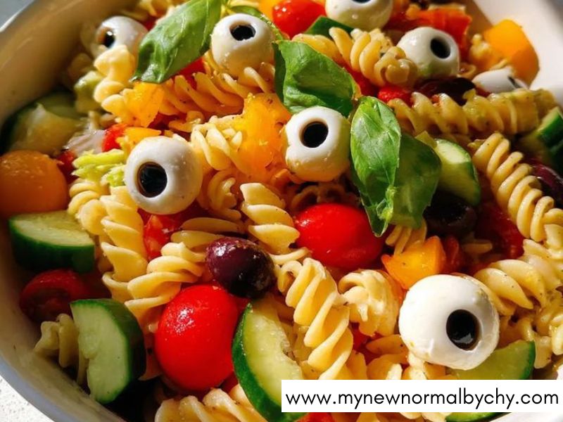 Eyeball-Pasta-Salad-Halloween-Office-Party-Food-Ideas