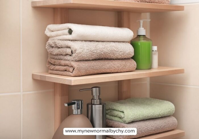 Small-bathroom-inspiration-with-shower-and-bathtub-use-floating-shelves