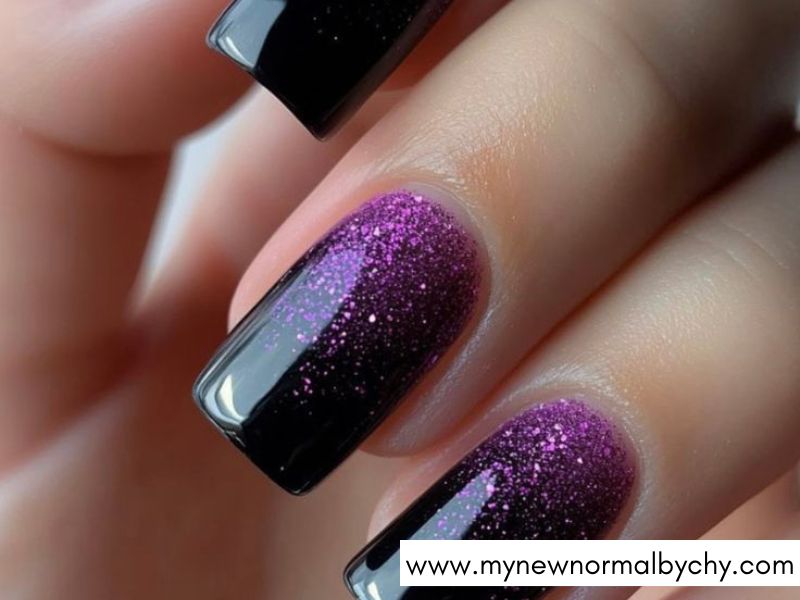 Purple-and-Black-Glitter-Nails