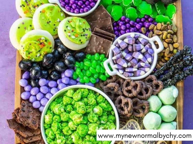 Purple-and-Green-Witch-Board-Halloween-Charcuterie-Board-Ideas