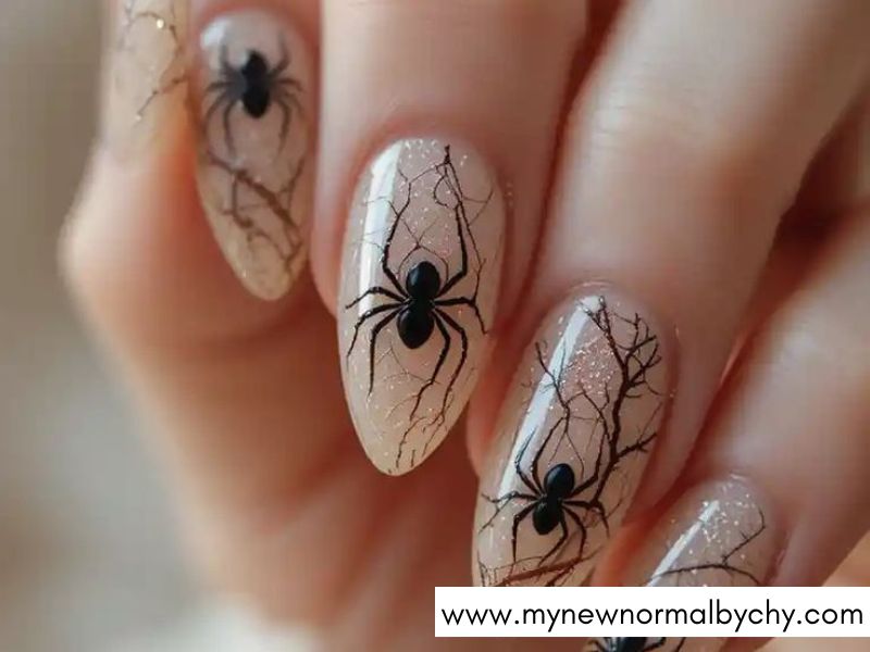 Spider-Accent-Nails-Cute-Halloween-Nails-You'll-Want-to-Copy-This-Spooky-Season