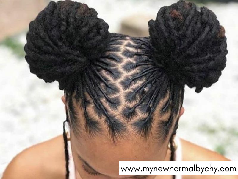 The-Double-Knotted-Spacer-Bun-Simple-Loc-Styles-for-Work-and-Professional-Settings