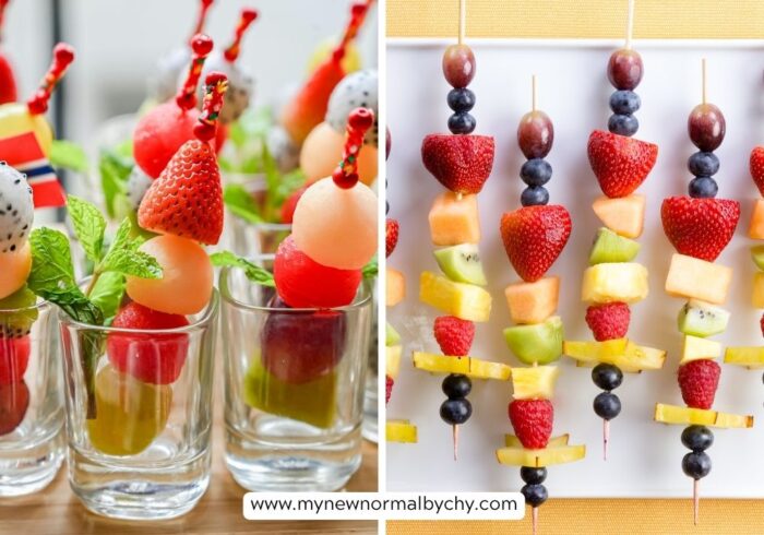 Colourful-fruit-skewers-for-LEGO-theme Birthday-Party-Ideas-For-Kids