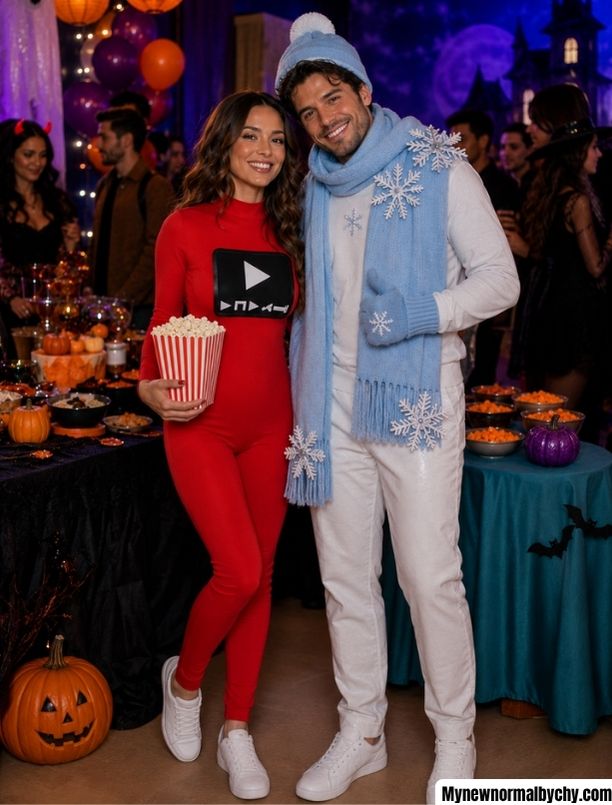 Netflix-and-chill-inspired-couple-halloween-costume-45-Best-Halloween-Costumes-for-Couples