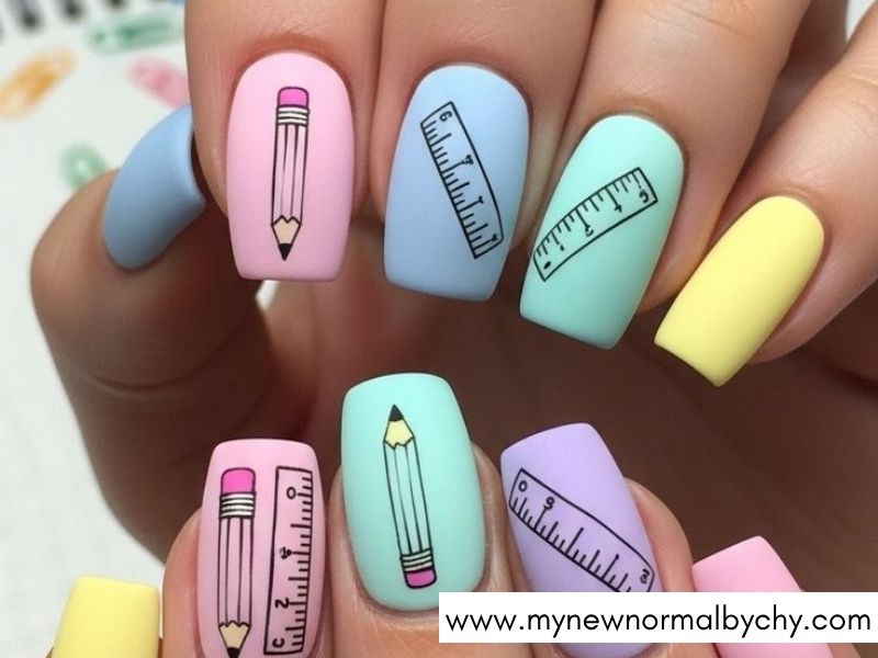 Cute-Back-to-School-Nails-for-Teachers-and-Students