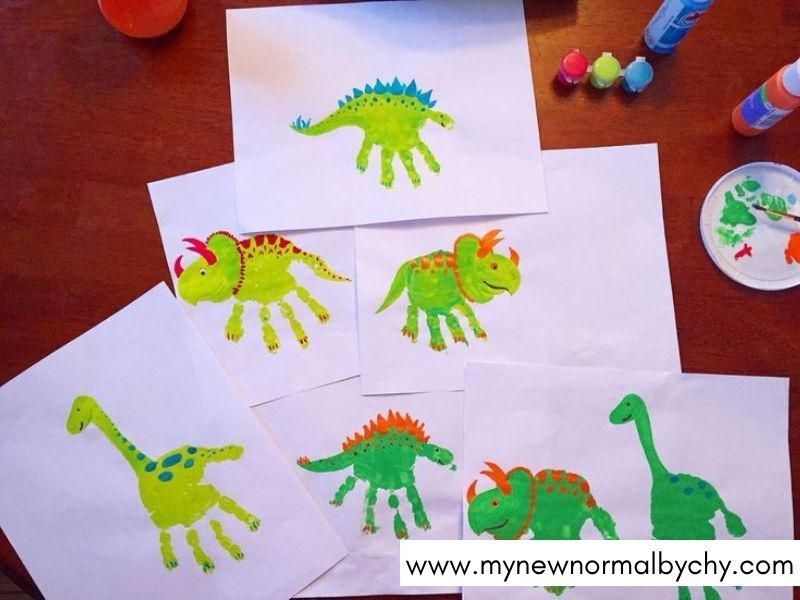 Handprint-Dinosaur-Footprint-Scene-Baby-and-Infant-Handprint-Crafts