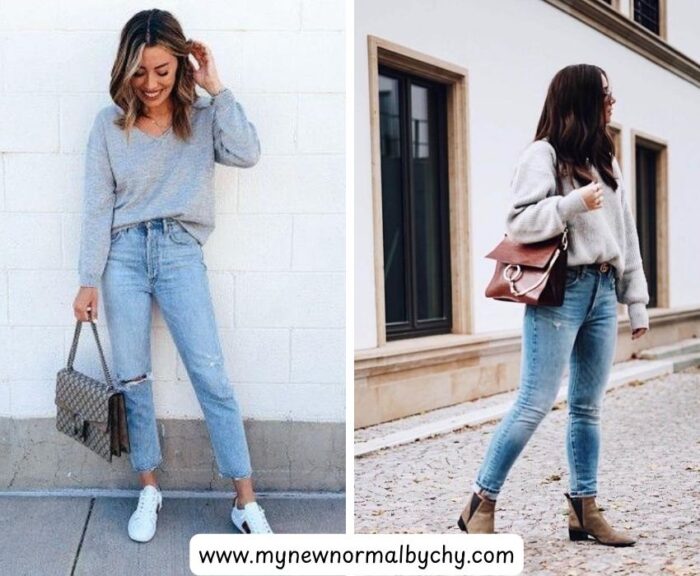 Oversized-grey-sweater-with-straight-leg-jeans
