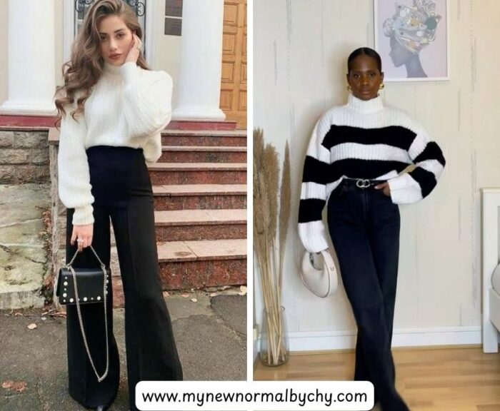 White-sweater-with-black-jeans