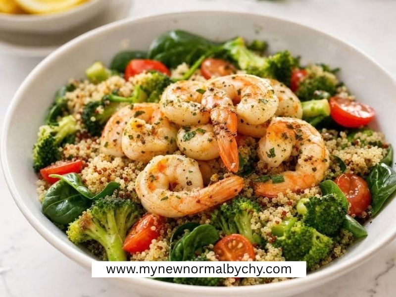 Spinach-Bowl-High-Protein-Quinoa-and-Shrimp-Dinner-Ideas