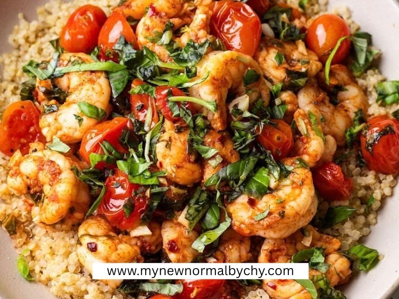 Tomato-Basil-Shrimp-Quinoa-Bowl